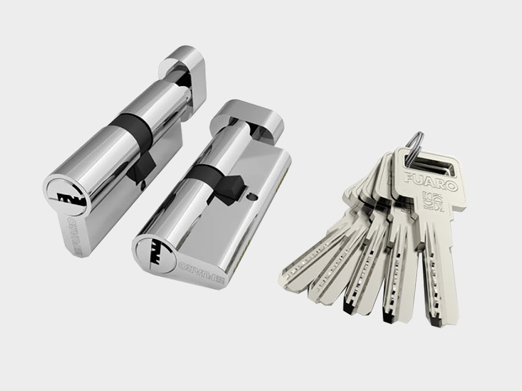 Цилиндровый механизм из алюминия «ключ-вертушка» с 5 ключами в комплекте Астана